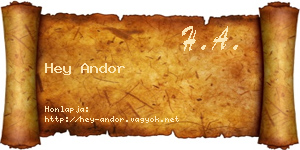 Hey Andor névjegykártya