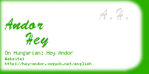 andor hey business card